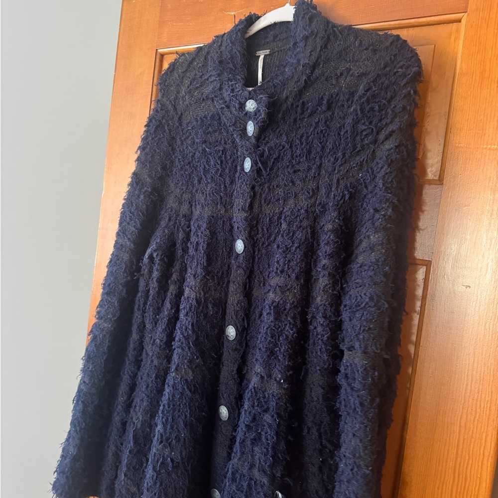 Free People Navy Teddy Jacket